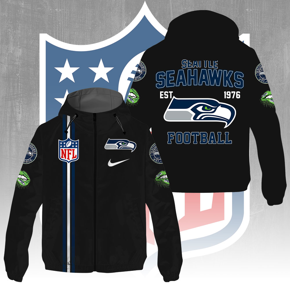 Sportswearmerch Seattle Seahawks NFL Windbreaker Jacket For Fan