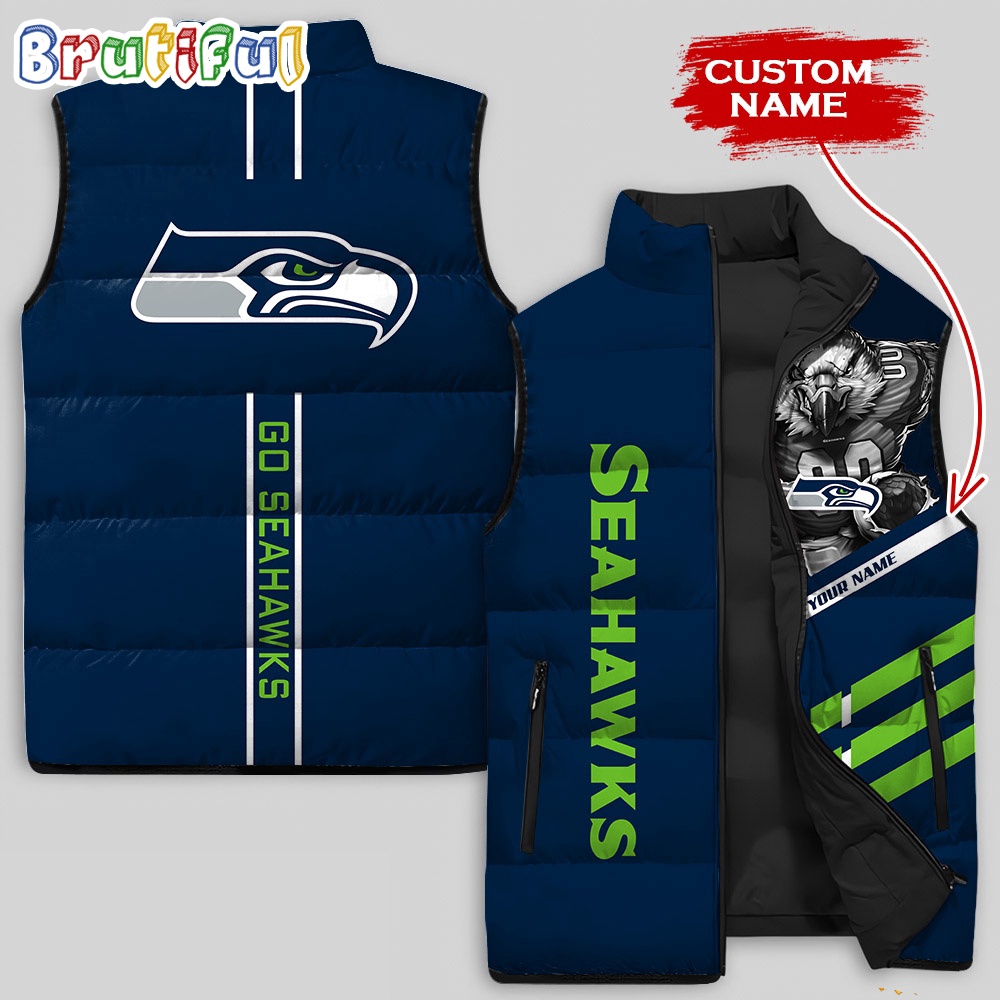 Sportswearmerch Seattle Seahawks NFLDamn Right Sleeveless Down Puffer Jacket For Fan