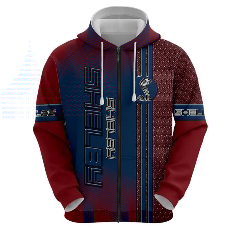 Sportswearmerch Shelby Car Personalized Fashion Zip Hoodie For Fan