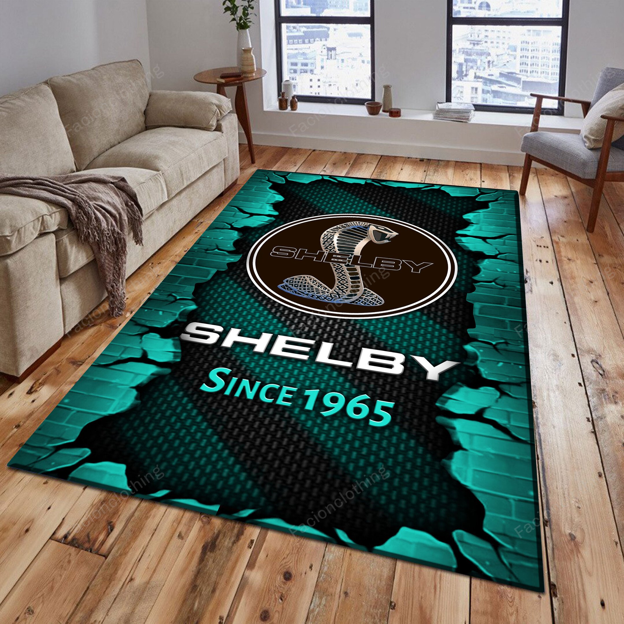 Sportswearmerch Shelby Car Personalized Rug For Fan