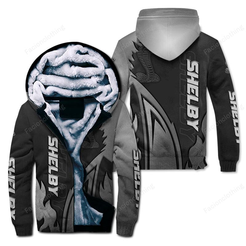 Sportswearmerch Shelby Car Personalized Zip Hoodie Velvet Hoodie For Fan