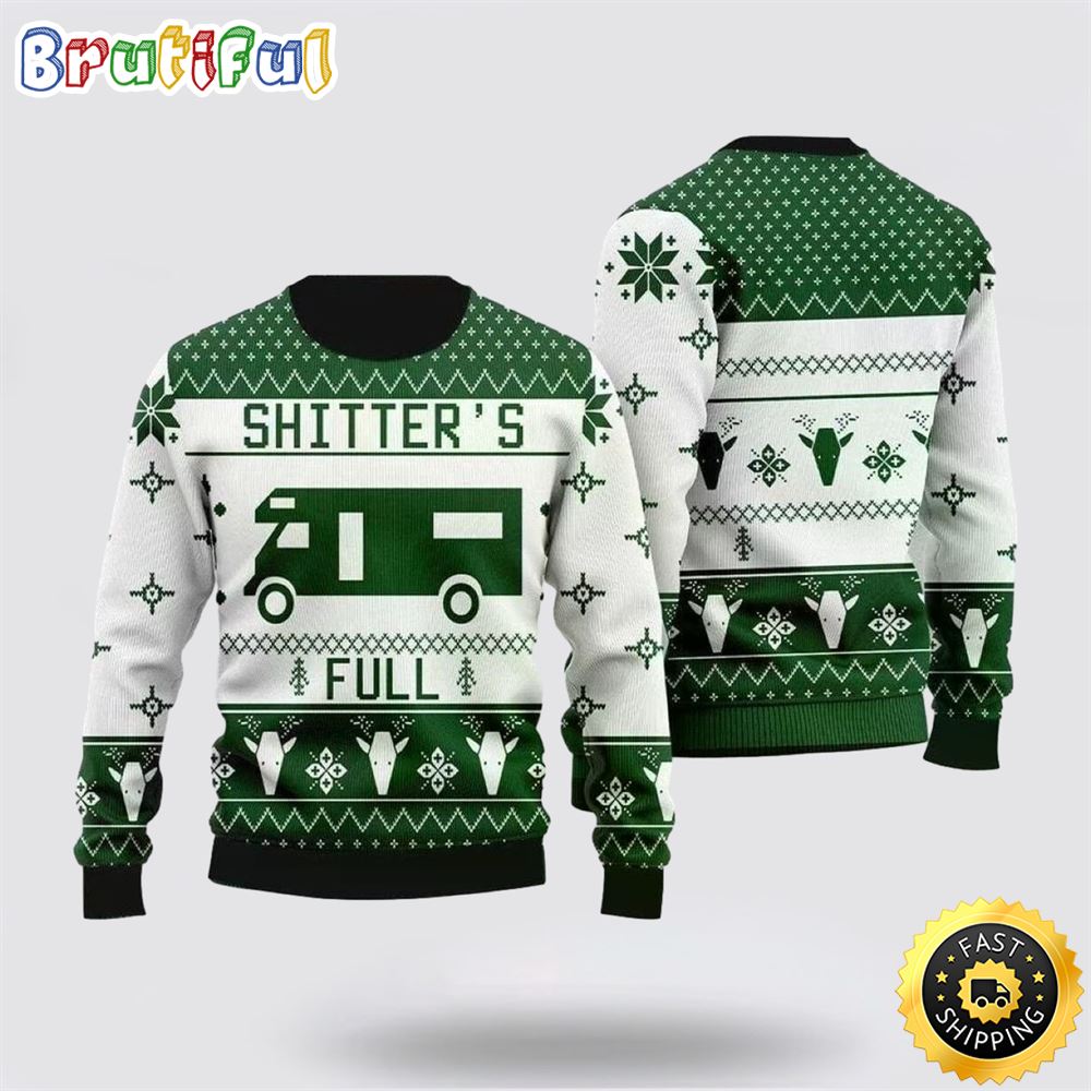Sportswearmerch Shitters Full Knitted Personalized Christmas Sweater For Fan