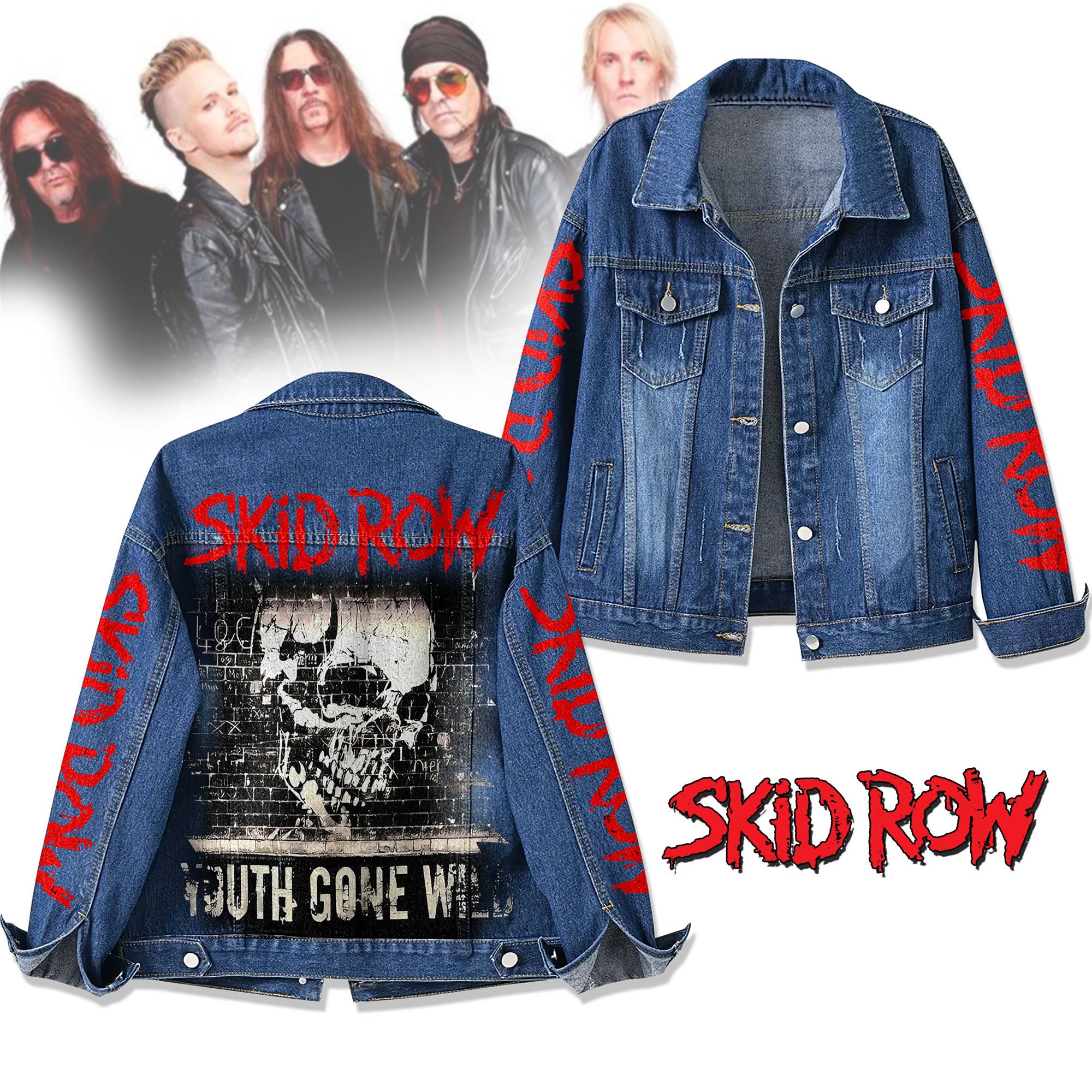 Sportswearmerch Skid Row Denim Jacket Gift For Fans