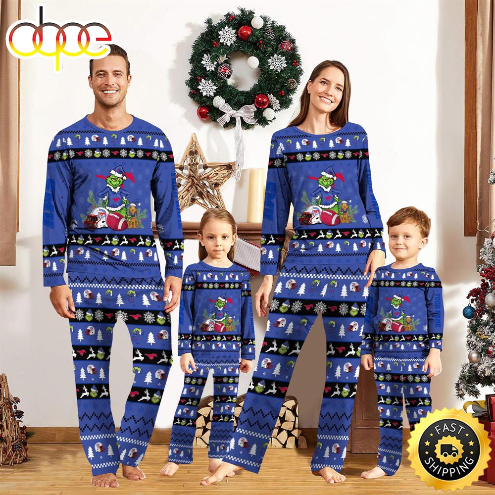 Sportswearmerch SMU Mustangs NCAA Grinch Christmas Personalized Pajamas For Fan