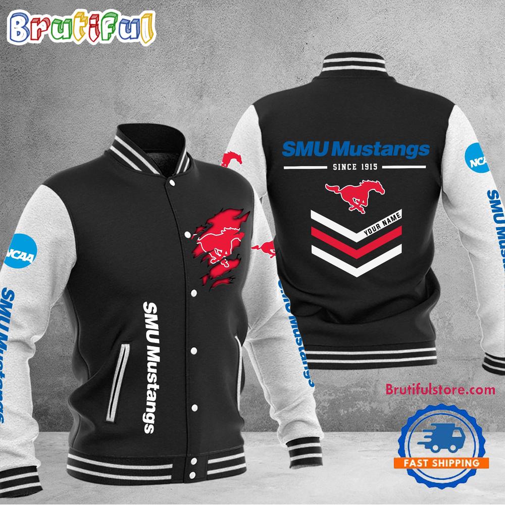 Sportswearmerch SMU Mustangs NCAA Personalized Personalized Baseball Jacket For Fan