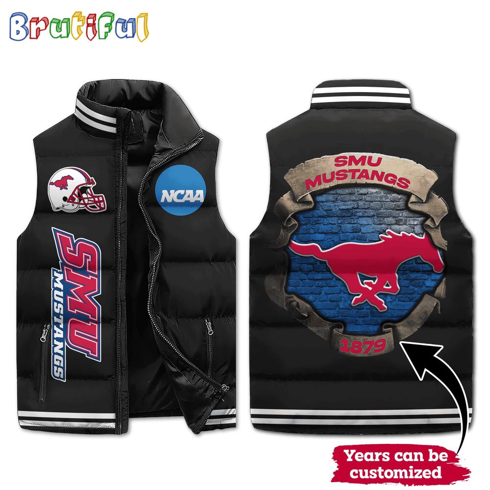 Sportswearmerch SMU Mustangs NCAA Sleeveless Puffer Jacket For Fan