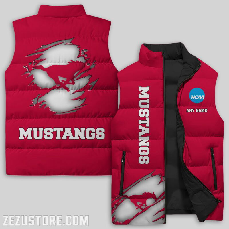 Sportswearmerch SMU Mustangs NCAA Sleeveless Puffer Jacket For Fans