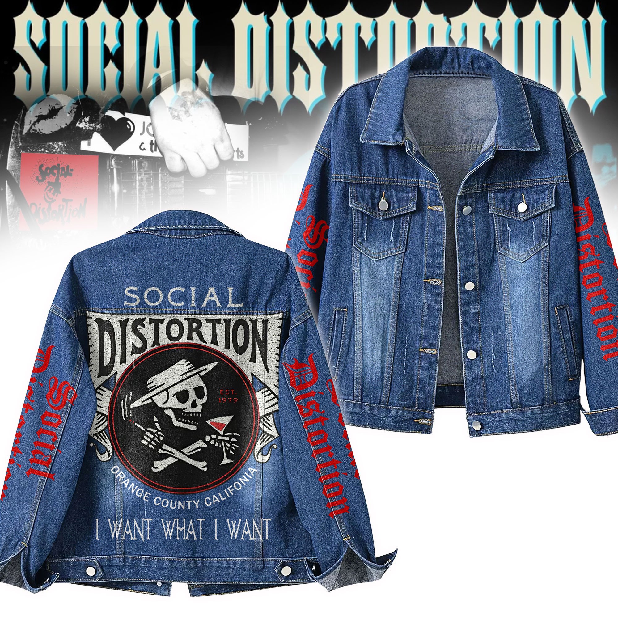 Sportswearmerch Social Distortion Denim Jacket Gift For Fans