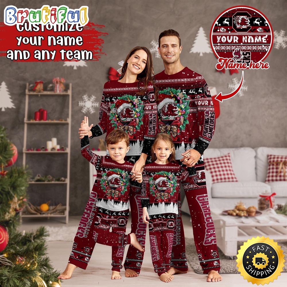 Sportswearmerch South Carolina Gamecocks NCAA Personalized Pajamas Family For Fan