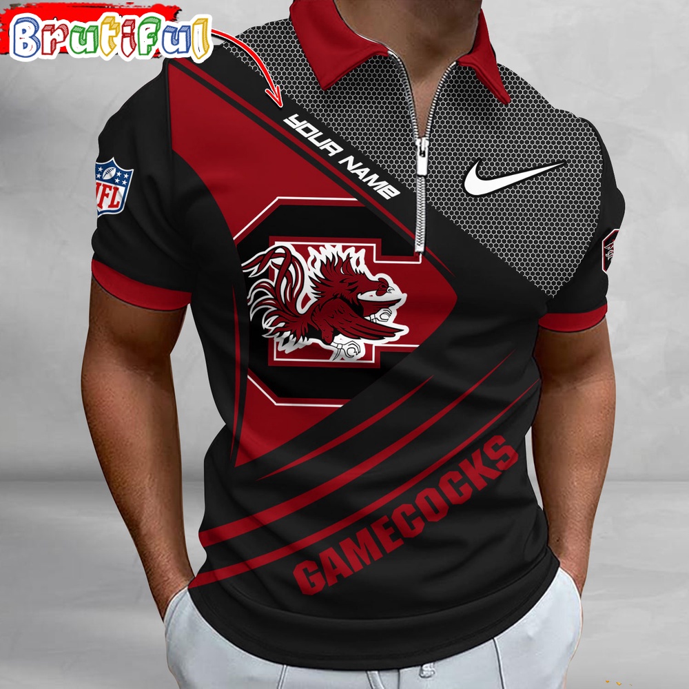 Sportswearmerch South Carolina Gamecocks NCAA Personalized Zip Polo Shirt For Fan