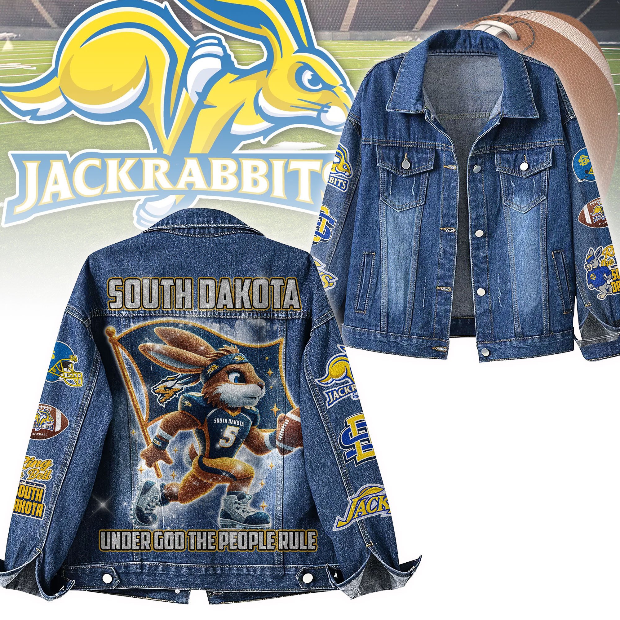 Sportswearmerch South Dakota Coyotes Denim Jacket Gift For Fans