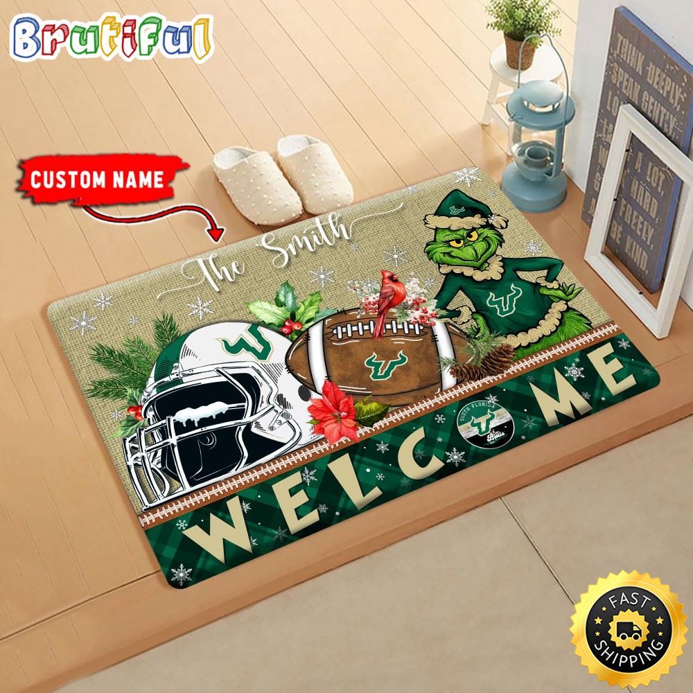 Sportswearmerch South Florida Bulls NCAA Grinch Christmas Doormat For Fan