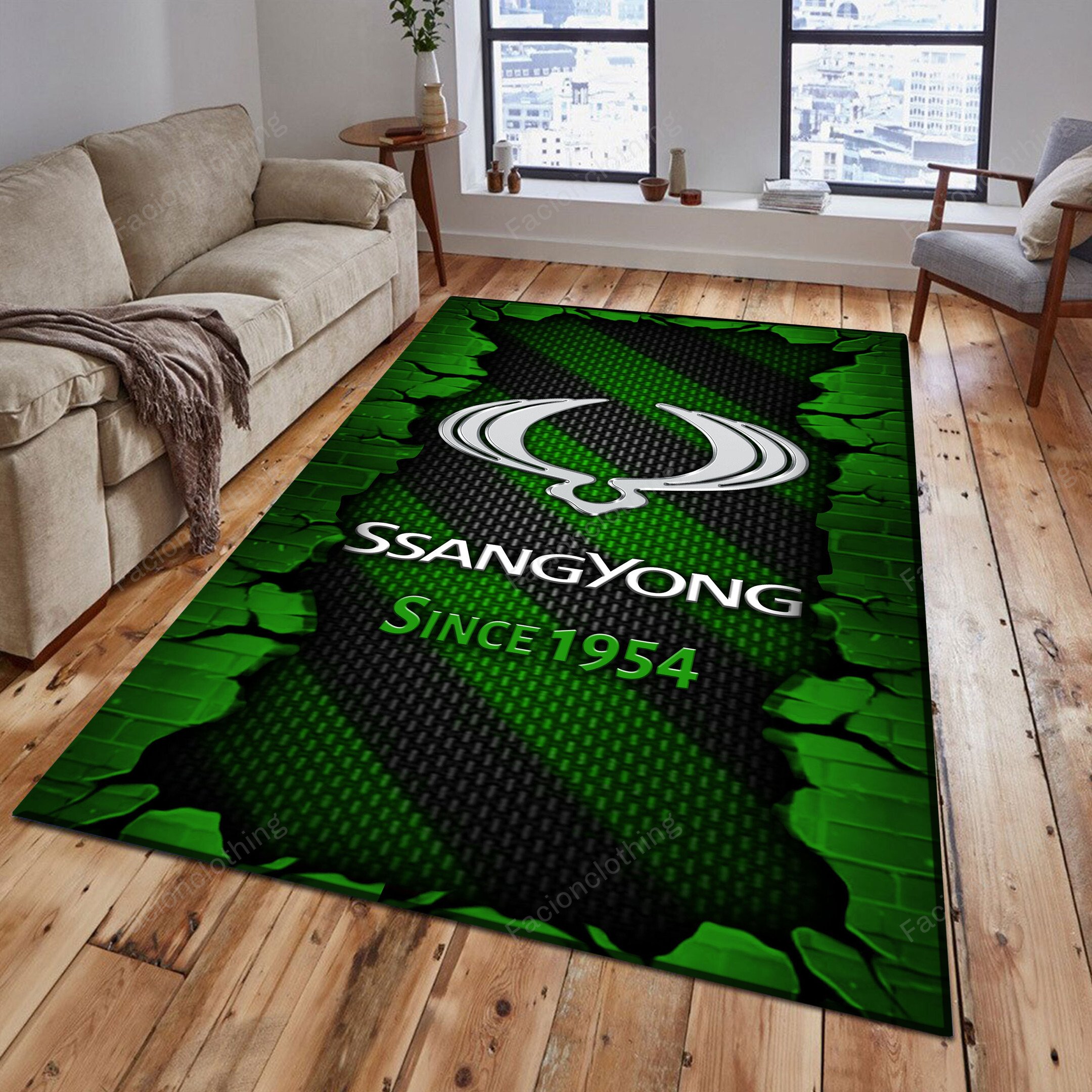 Sportswearmerch SsangYong Car Personalized Rug For Fan