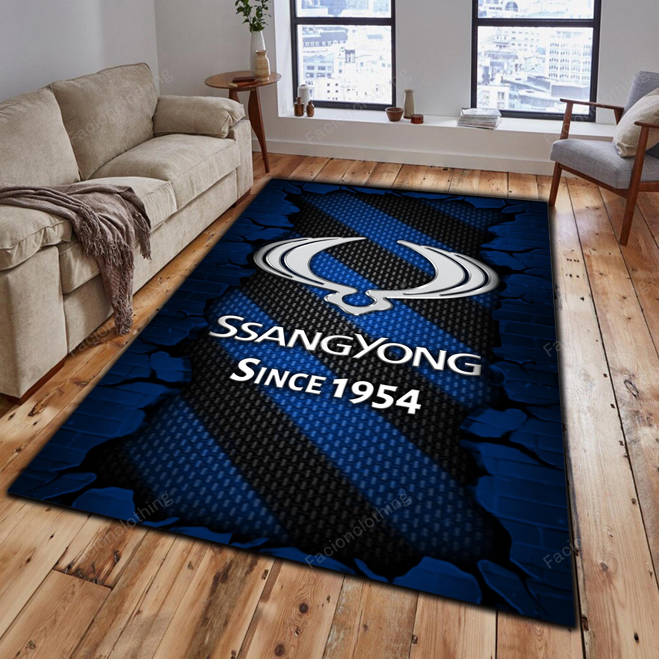 Sportswearmerch SsangYong Car Personalized Rug For Fan
