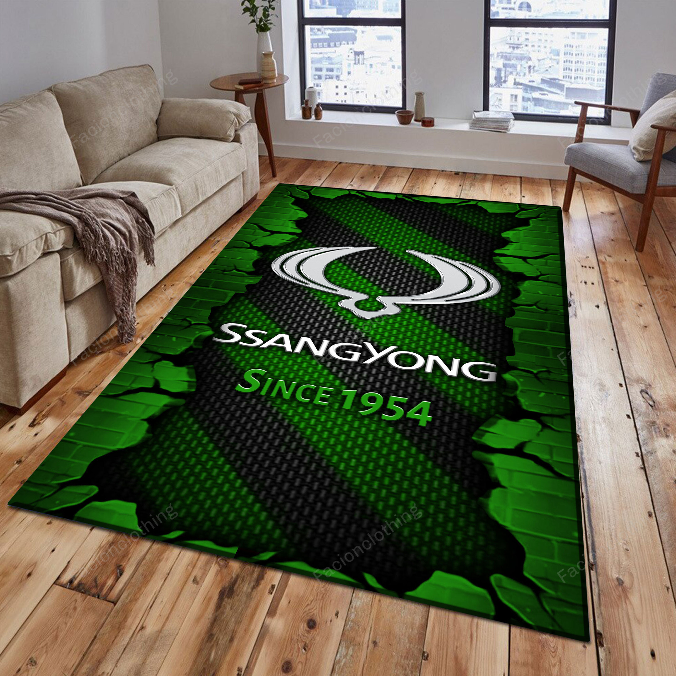 Sportswearmerch SsangYong Car Personalized Rug For Fan