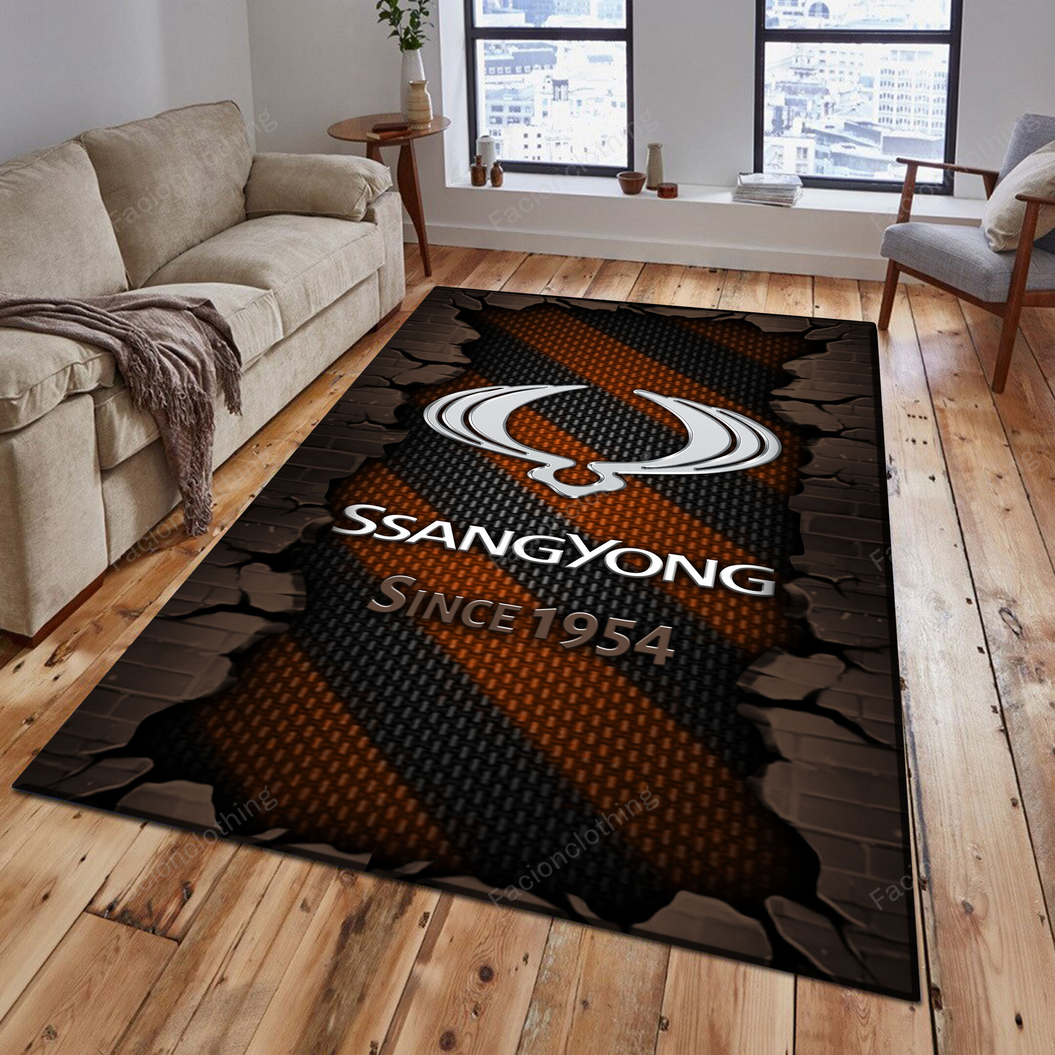 Sportswearmerch SsangYong Car Personalized Rug For Fan