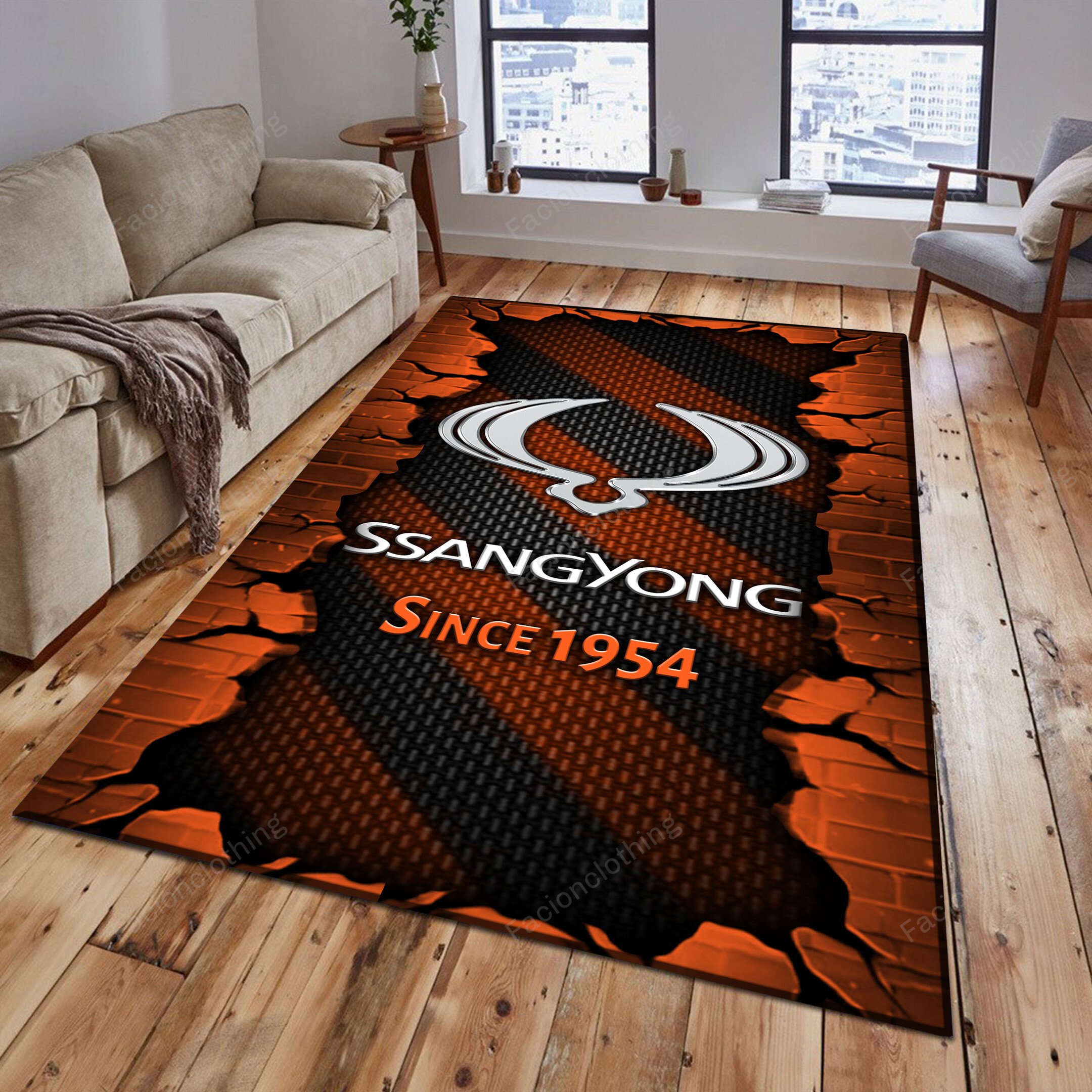Sportswearmerch SsangYong Car Personalized Rug For Fan