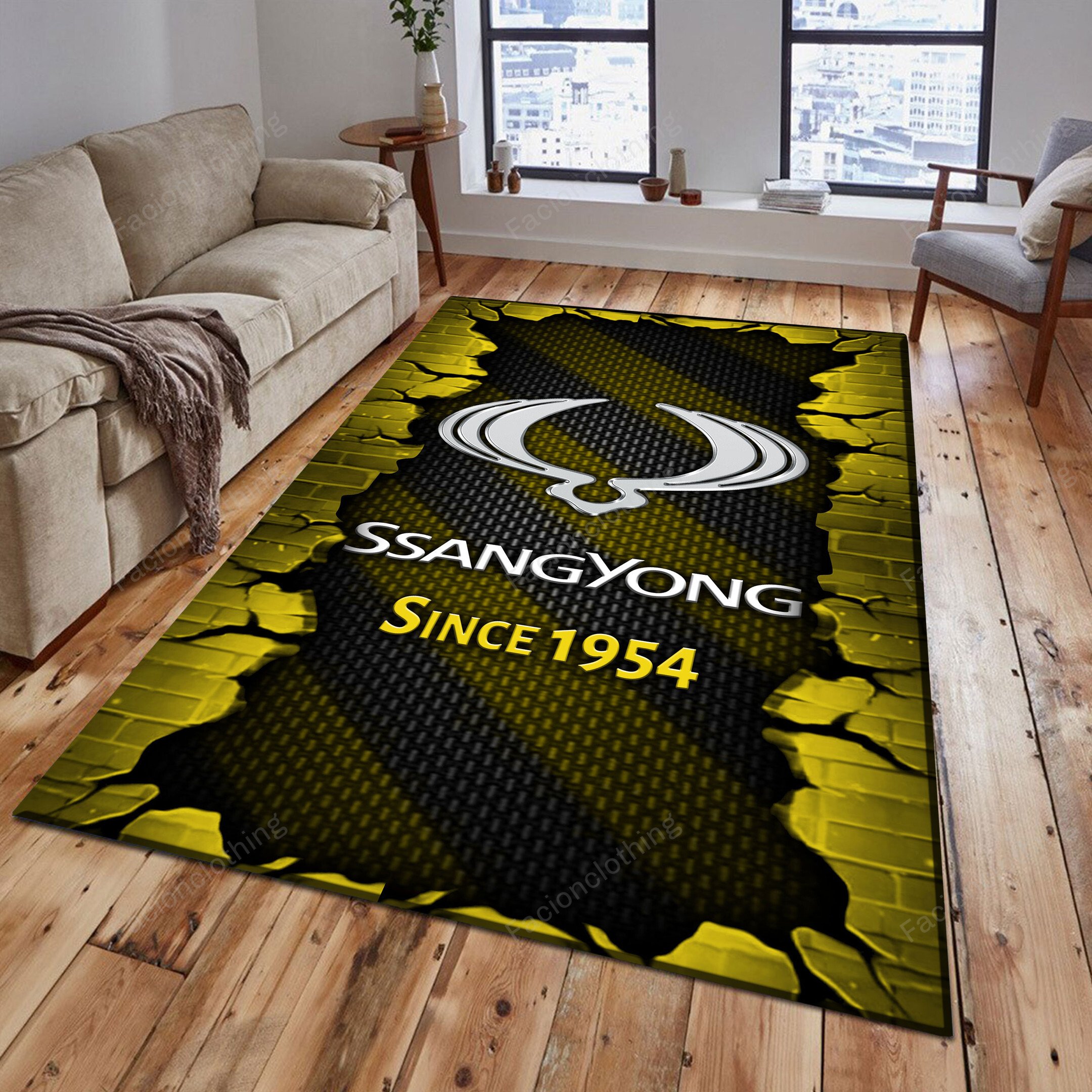 Sportswearmerch SsangYong Car Personalized Rug For Fan