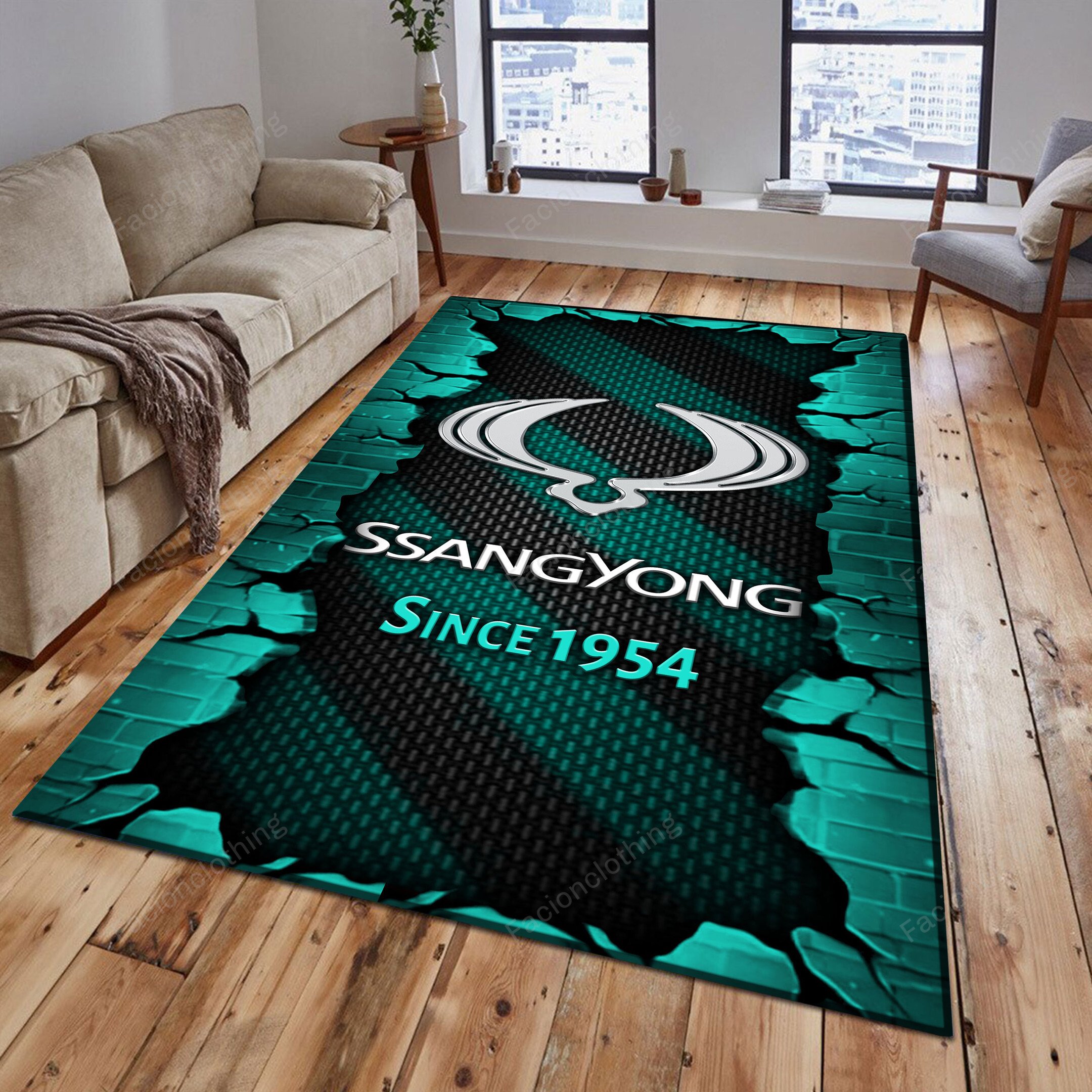 Sportswearmerch SsangYong Car Personalized Rug For Fan