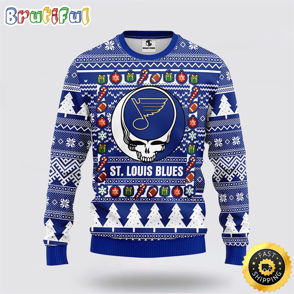 Sportswearmerch St. Louis Blues NHL Christmas Fleece Sweater For Fan