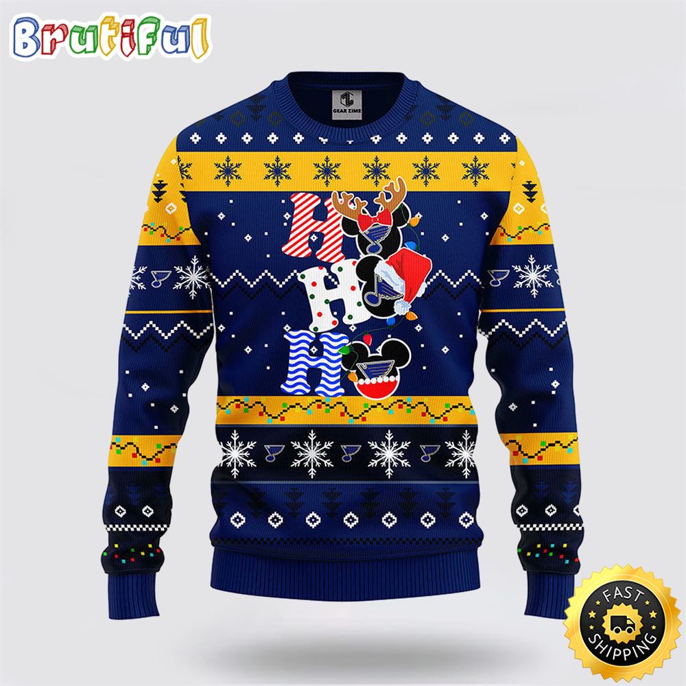 Sportswearmerch St. Louis Blues NHL Mickey Ugly Christmas Sweater For Fan