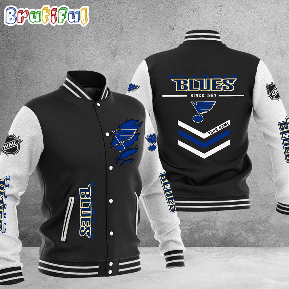 Sportswearmerch St. Louis Blues NHL Personalized Baseball Jacket For Fan