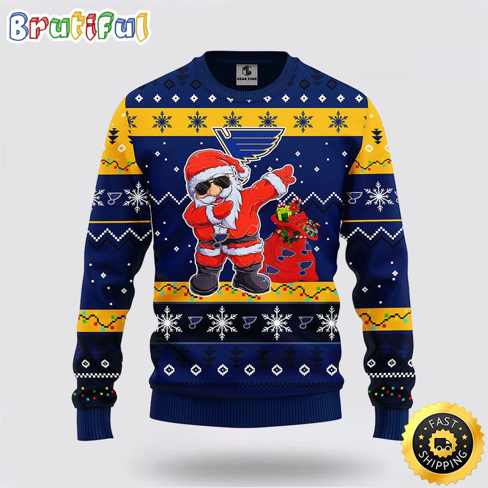 Sportswearmerch St. Louis Blues NHL Santa Claus Ugly Christmas Sweater For Fan