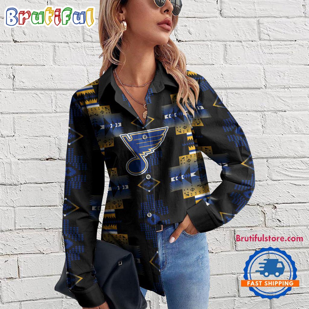 Sportswearmerch St. Louis Blues NHL Special Native American Women's Casual Shirt For Fan