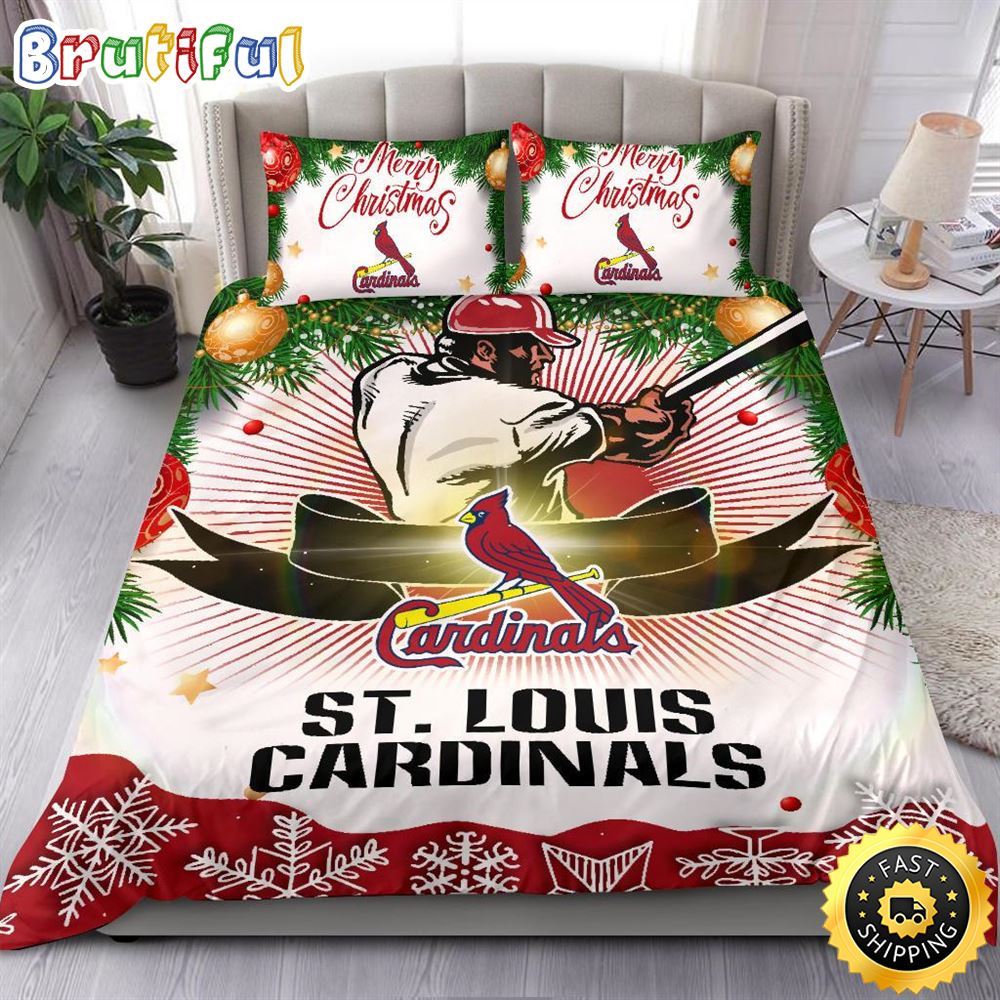 Sportswearmerch St. Louis Cardinals MLB Christmas Bedding Sets Merry For Fan
