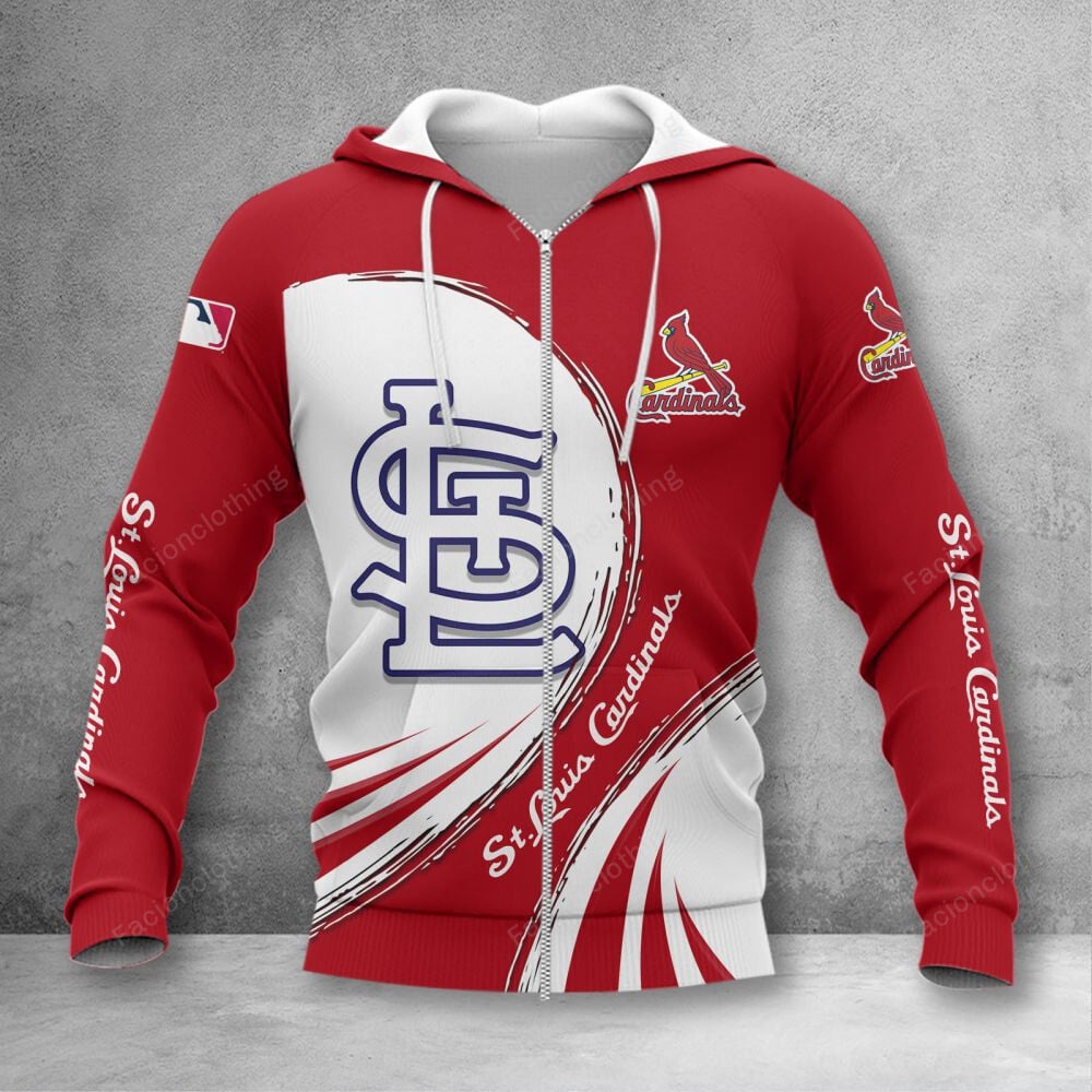 Sportswearmerch St. Louis Cardinals MLB Personalized Zip Hoodie For Fan