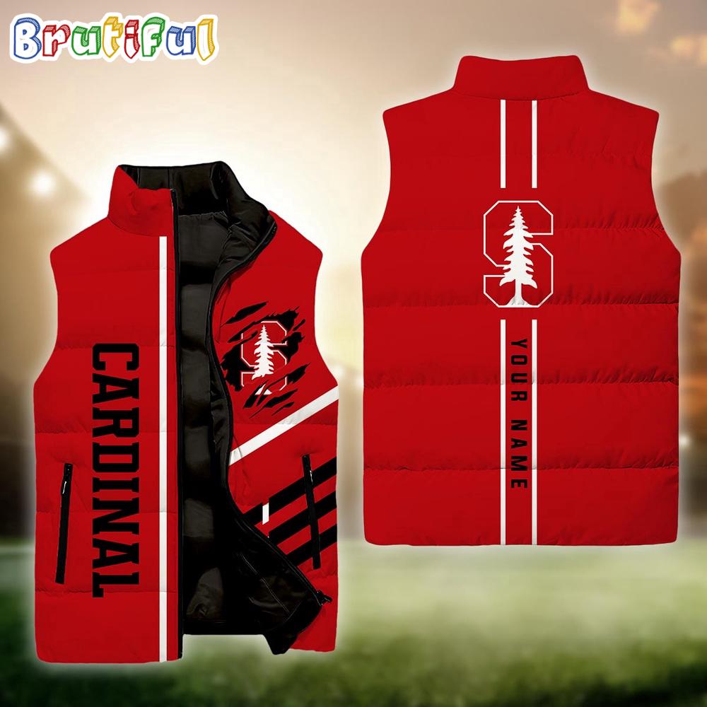 Sportswearmerch Stanford Cardinal NCAA Personalized Sleeveless Down Puffer Jacket For Fan