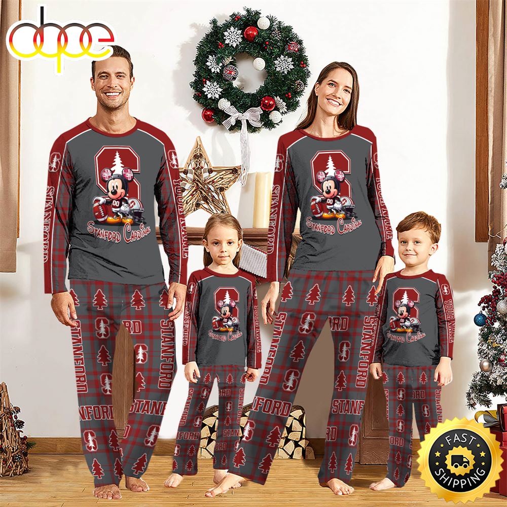 Sportswearmerch Stanford Cardinal NCAA x Mickey Mouse Personalized Pajamas Family For Fan