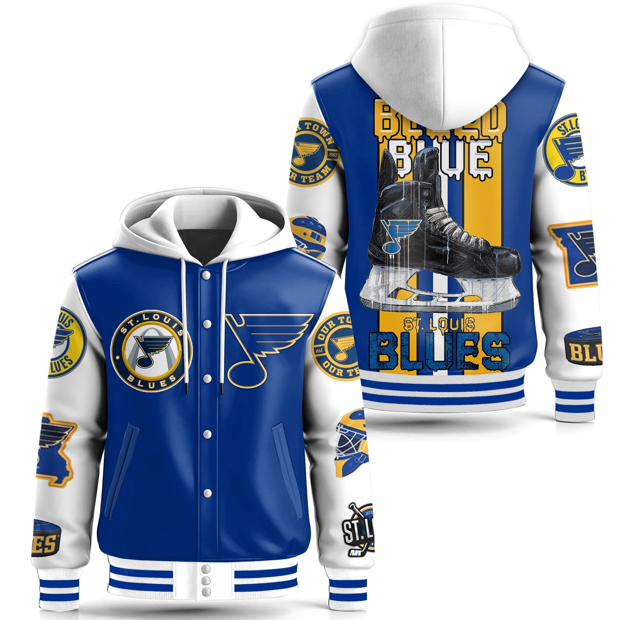 Sportswearmerch St. Louis Blues Hooded Baseball Jacket Gift For Fan