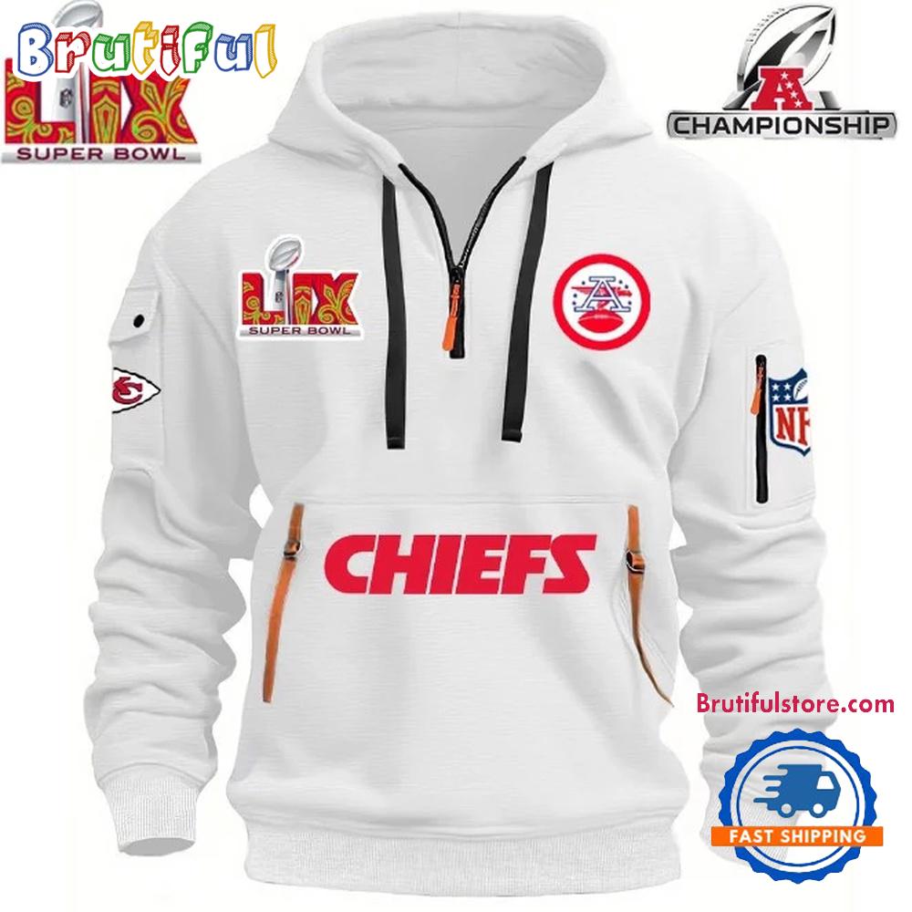 Sportswearmerch Super Bowl Kansas City Chiefs NFL Hoodie Half Zipper For Fan
