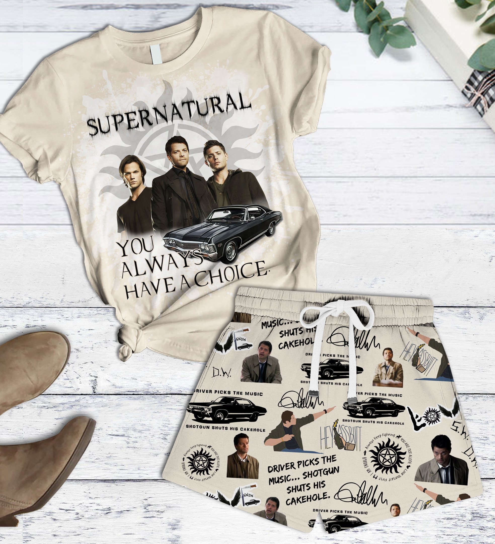 Sportswearmerch Supernatural Short Pajamas Set Gifts For Fans