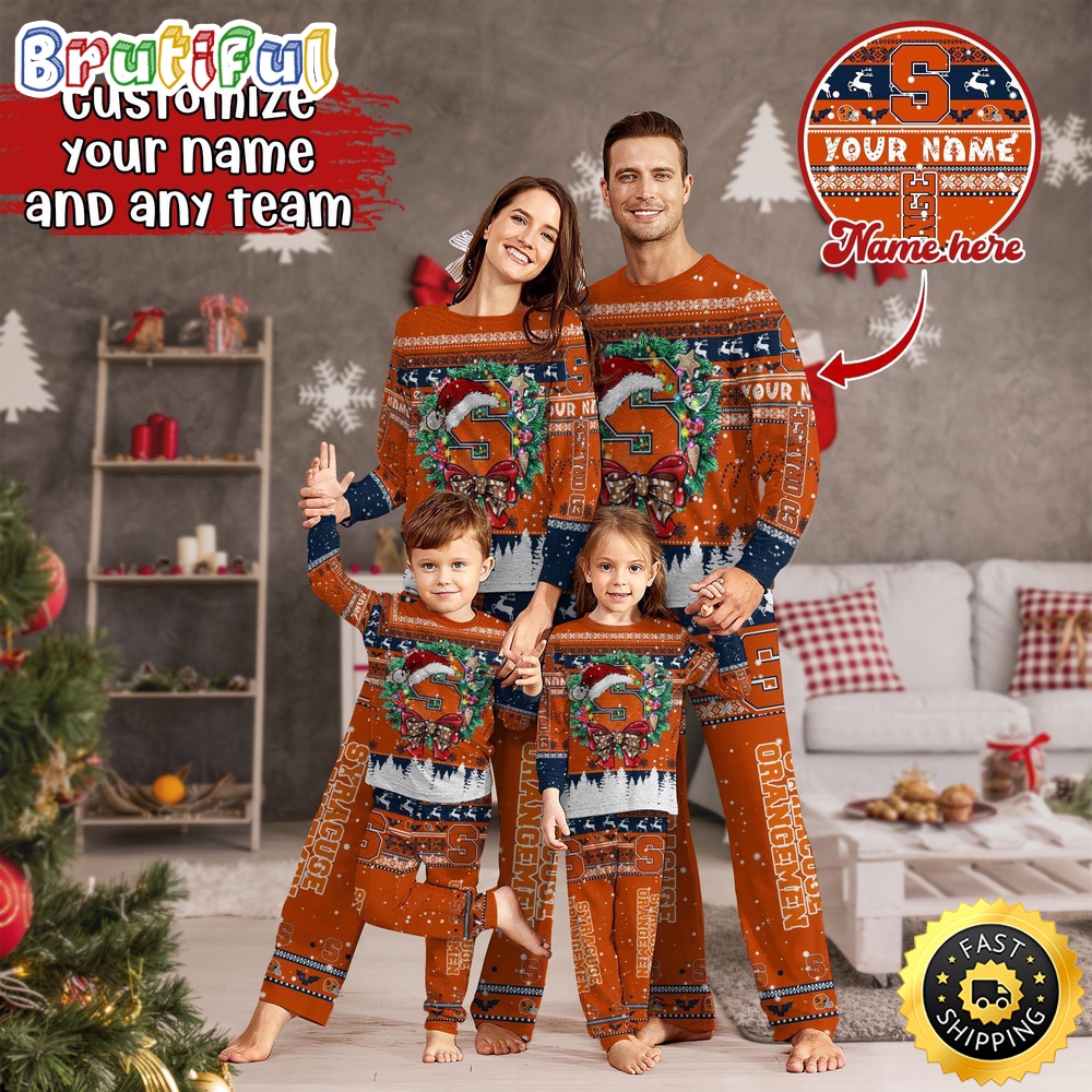 Sportswearmerch Syracuse Orange NCAA Personalized Pajamas Family For Fan