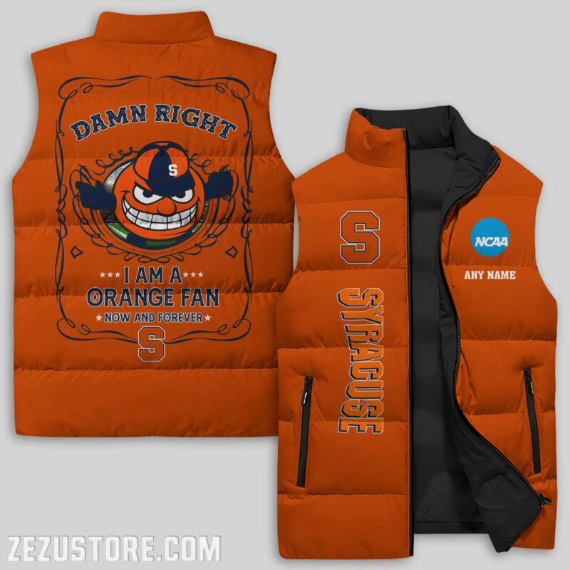 Sportswearmerch Syracuse Orange NCAA Sleeveless Puffer Jacket For Fans
