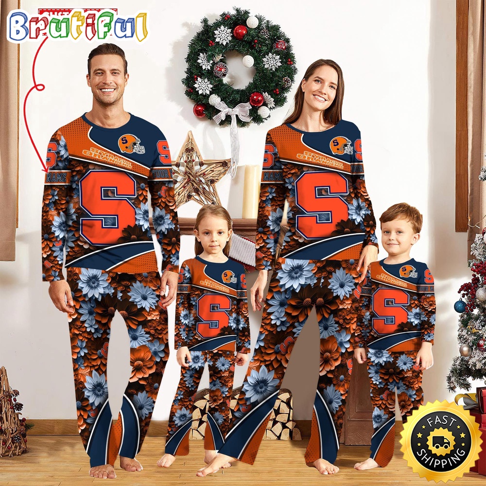 Sportswearmerch Syracuse Orange NCAA Sport Fans Personalized Pajamas Family For Fan