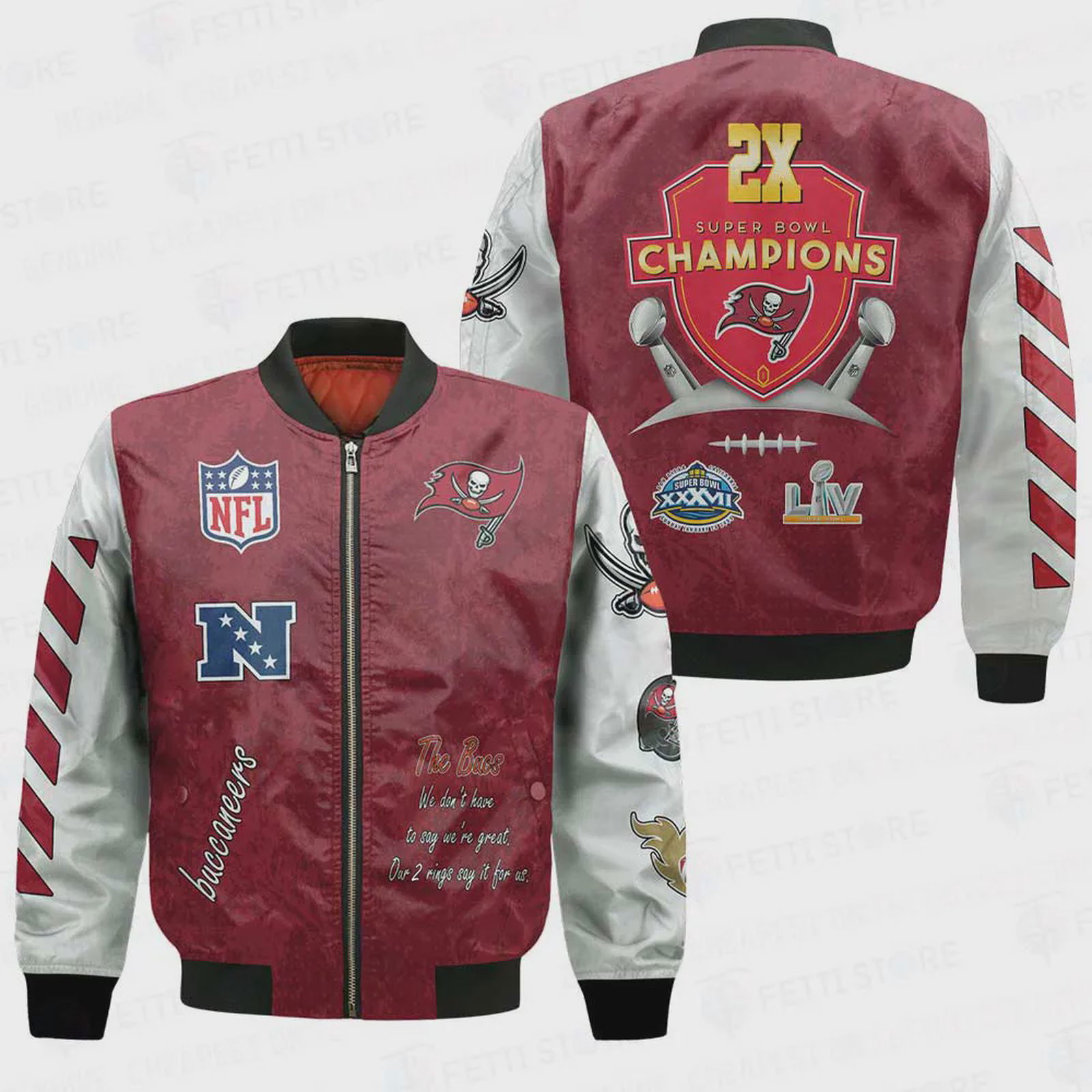 Sportswearmerch Tampa Bay Buccaneers NFL 2X Champions Bomber Jacket For Fan