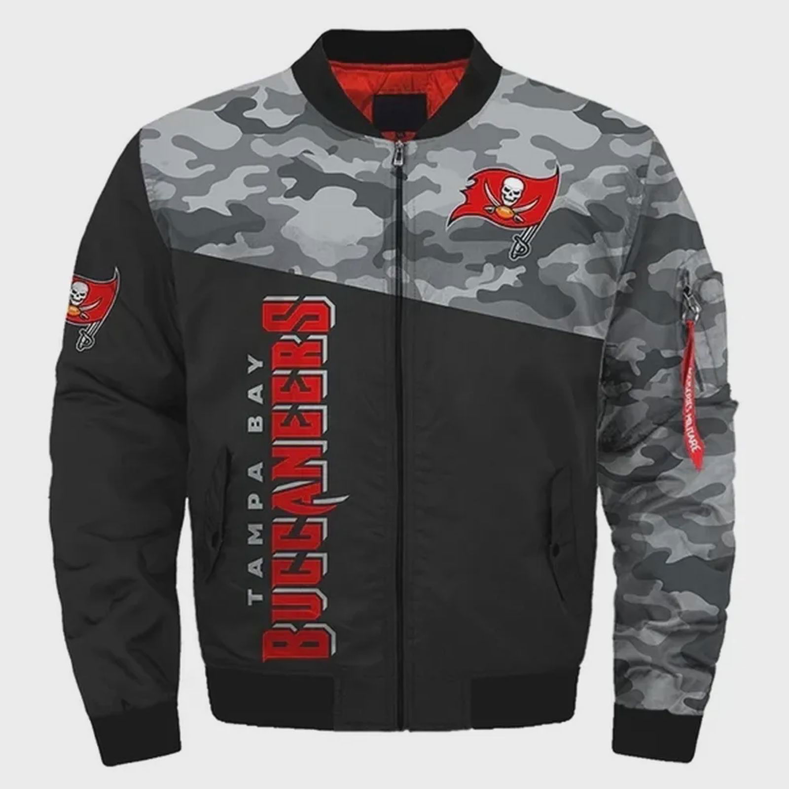 Sportswearmerch Tampa Bay Buccaneers NFL Camo Pattern Bomber Jacket For Fan
