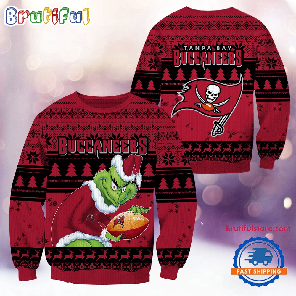 Sportswearmerch Tampa Bay Buccaneers NFL Football Grinch Christmas Sweater For Fan