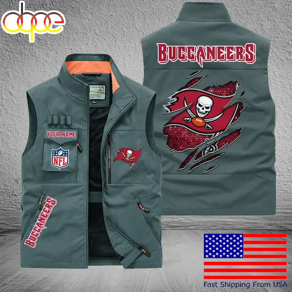 Sportswearmerch Tampa Bay Buccaneers NFL On Back Personalized Pocket Vest For Fan