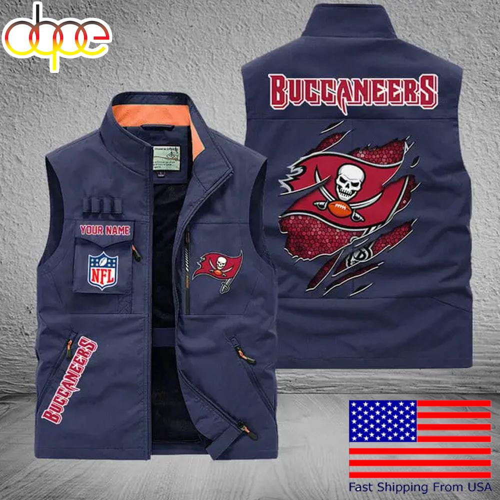 Sportswearmerch Tampa Bay Buccaneers NFL On Back Personalized Pocket Vest For Fan