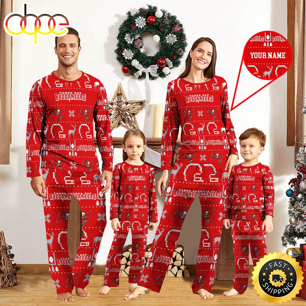 Sportswearmerch Tampa Bay Buccaneers NFL Personalized Pajamas Family For Fan