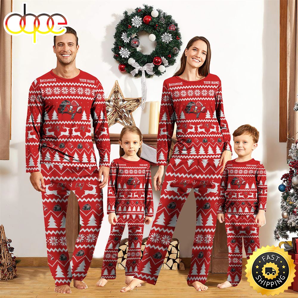 Sportswearmerch Tampa Bay Buccaneers NFL Personalized Pajamas Family For Fan