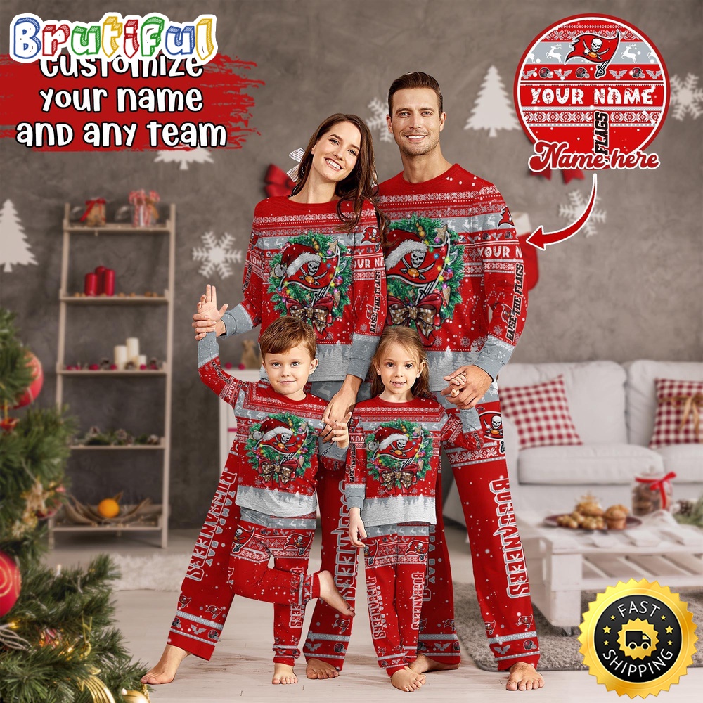 Sportswearmerch Tampa Bay Buccaneers NFL Personalized Pajamas Family For Fan