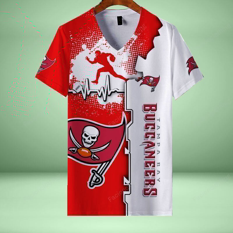 Sportswearmerch Tampa Bay Buccaneers NFL Personalized V-neck Women T-shirt For Fan