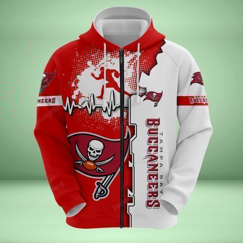 Sportswearmerch Tampa Bay Buccaneers NFL Personalized Zip Hoodie For Fan