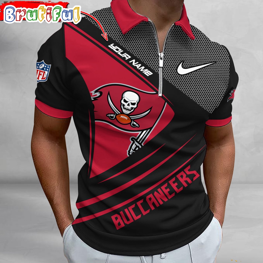 Sportswearmerch Tampa Bay Buccaneers NFL Personalized Zip Polo Shirt For Fan