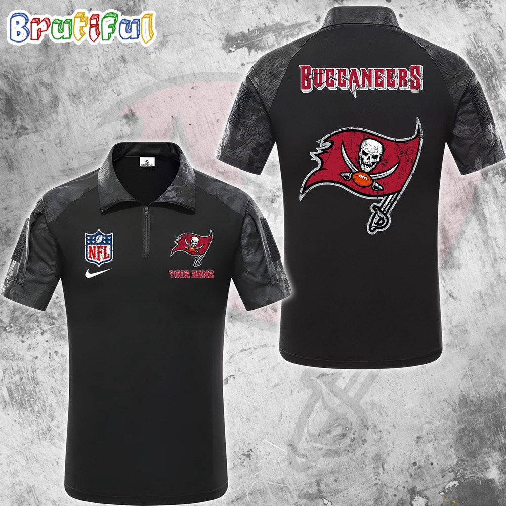 Sportswearmerch Tampa Bay Buccaneers NFL Personalized Zip Polo Shirt For Fan